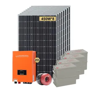 Hot Verkoop Hybride Systeem Solar Kit 6kw Off Grid Zonne-Energie Energiesysteem Opslag Complete Kit Voor Thuis
