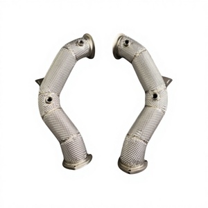 Collecteur d'échappement catalyseur haute performance en acier inoxydable 304 Vortex pour Aston Martin DBX 4.0T V8 2020-2025 avec bouclier thermique sans voyant d'avertissement (CEL) - Product Image 1