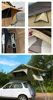 Tente de toit souple en gros pour SUV, tente de camping sur toit de voiture à montage rapide avec échelle en aluminium pour le camping tout-terrain