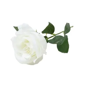Rosa artificial barato flor branca artificial para decoração de casa de casamento arco de flores