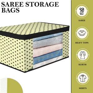 Bolsa de almacenamiento de Sari transparente de alta calidad de Polka crema bolsa de Sari cubierta de Sari DE TRABAJO PARA MUJER en precio al por mayor - Product Image 2