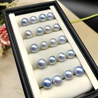 Perles d'eau douce Mabe naturelles cultivées 10-11mm bleues en vrac pour la fabrication de bijoux DIY, qualité 4A, trou personnalisé, troisième trou
