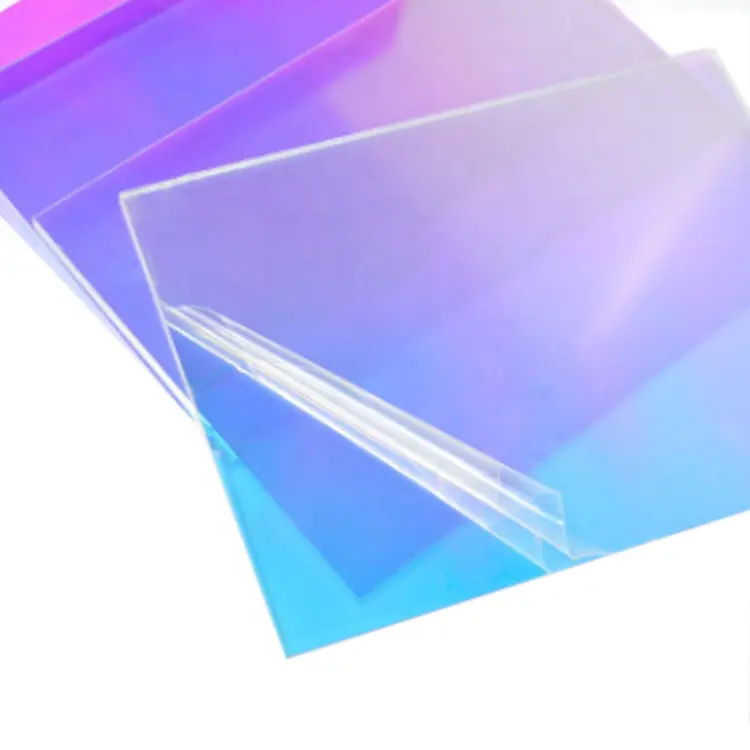 Folha de acrílico dupla face de 3mm, placa iridescente pmma, folha colorida de espelho de arco-íris