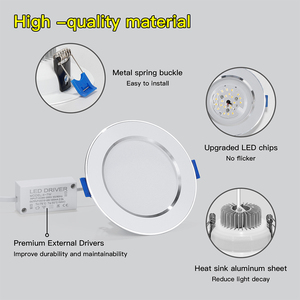 Panel LED Redondo Empotrable de 7W, Ultra Delgado, de Aluminio, de 4 Pulgadas, para Sala de Estar, Dormitorio, Oficina, Cocina, Venta al Por Mayor - Product Image 4