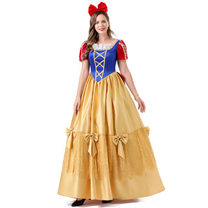 Disfraz de Blancanieves para adultos con diadema y lazo para fiesta de Halloween y actuaciones en escenario - Product Image 1