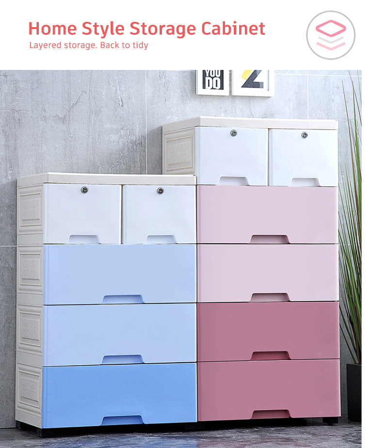 ABS material MDF top colorful drawer clothes cabinets
4 layers,5 layers plastic storage cabinet