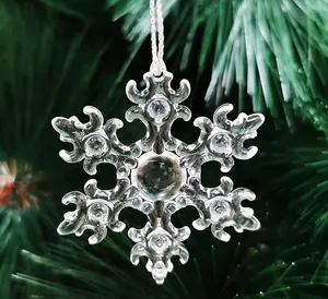 Ornements d'arbre de Noël de haute qualité 43 Ornements de flocons de neige acryliques classiques pour la décoration
