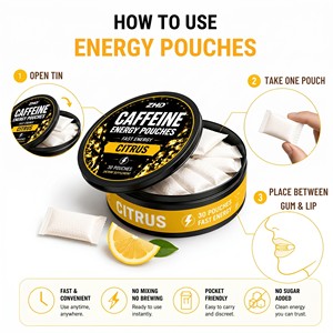 Bolsitas de Energía con Cafeína y Sabor Cítrico Picante con Guaraná |   Bolsitas Orales Sin Nicotina para la Concentración |   Muestras de Suplementos de Marca Privada - Product Image 3
