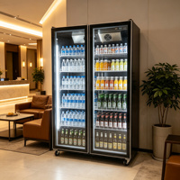 Réfrigérateur de bar double porte de haute qualité à froid ventilé pour boissons et vins