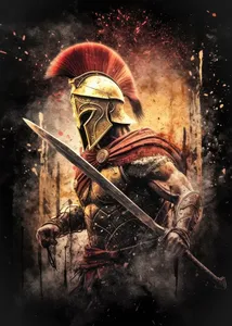 Retro 300 Spartans Warrior Last Spartan Helmet Fight Samurai Art Poster lienzo abstracto pintura impresiones <span class=keywords><strong>de</strong></span> pared imagen decoración del hogar - Product Image 6
