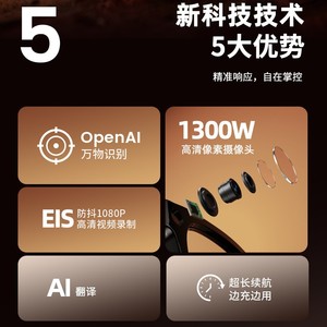 Smart Glasses 13MP <b>Camera</b> Bluetooth Photo Calling UV Protection Black Tortoiseshell Leopard <b>Print</b> - Product Image 4