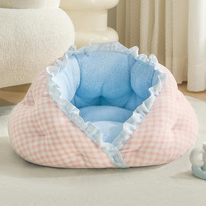 Nouveau lit pour animaux de compagnie de haute qualité, coussin-canapé pour chien et chat, lit de princesse en tissu écologique, rembourrage en <span class=keywords><strong>coton</strong></span> perlé, petit modèle - Product Image 1