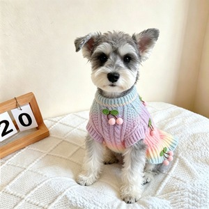 Falda para Mascotas con Estampado de Cerezas en Degradado, Atuendo Casual y Lindo para Gatos y Perros Pequeños y Medianos como Bichón, Yorkshire, <span class=keywords><strong>Maltés</strong></span> - Product Image 6