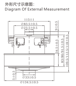 1200W-1400W pièces d'<span class=keywords><strong>aspirateur</strong></span> moteur d'<span class=keywords><strong>aspirateur</strong></span> sec - Product Image 3