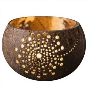 Bol jetable en coque de noix de coco polie durable - Vaisselle écologique pour fêtes, best-seller - Product Image 1