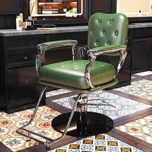 Sillón de <span class=keywords><strong>Barber</strong></span>ía Hidráulico de Estilo Clásico Antiguo, Resistente, con Función de Reclinación Completa, Diseño Retro en Cuero Tufted, para el Cuidado Personal Masculino - Product Image 6