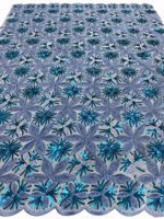 Robe en tissu de dentelle multicolore pour femmes avec tube de perles du Moyen-Orient africain Broderie à paillettes Technique tricotée en maille enduite de PVC