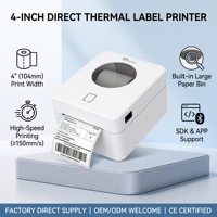 Impresora de Etiquetas Térmicas de 4 Pulgadas (104 mm) al por Mayor de Fábrica, 160 mm/s, Impresora de Códigos de Barras, Códigos QR, USB, LAN, Ethernet, en Stock, MHT-L9250