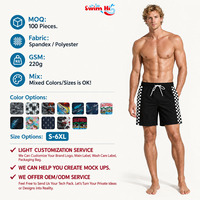 Shorts de plage pour hommes, shorts de bain entièrement personnalisables, 13 couleurs, respirants, maillots de bain pour hommes, OEM ODM
