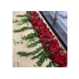 Guirnalda Central de flores con arco para boda, telón de fondo de arbol, cenador, decoración, color blanco marfil y verde - Product Image 6