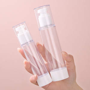 Clear Lotion <b>Dispenser</b> <b>Bottle</b> With Vacuum Seal Cap 100Ml For Toner Sample Vial - Product Image 1