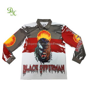 Layanan OEM desain kustom kaus memancing pria cetak sublimasi poliester 100% dengan hoodie - Product Image 1