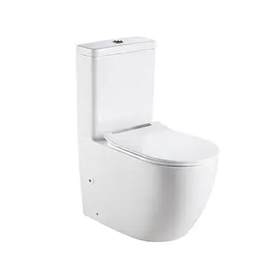 Сантехника Chaozhou, напольный водяной знак, керамическая уборка из двух частей, Европейский квадратный туалет без оправы с крышкой сидения UF