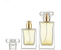 Flacon de parfum de luxe en verre transparent 30 ml, flacon d'eau mat 10 ml séparé, diffuseur à pression, emballage avec impression sérigraphique
