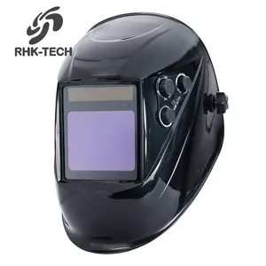 Rhk Custom Hoofd Gemonteerd Grote View True Kleur Zonne-energie Auto Verduistering Beschermende Argon Arc Zwarte Lassen Helm Masker