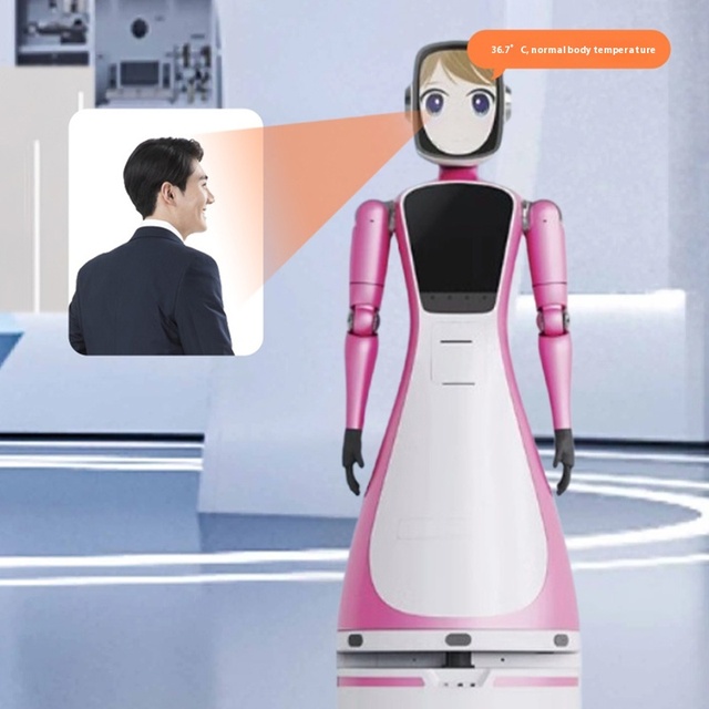 Smart Artificial Intelligence Delivery Humanoid Commercial Robots Welcome Greeting Reception Services Guiding Exhibition Robots
