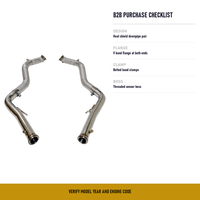 Paire de downpipes à ajustement direct avec bouclier thermique pour Mercedes AMG G63 W464 4.0T M177 V8 2019 à 2024 en acier inoxydable Gauche Droite