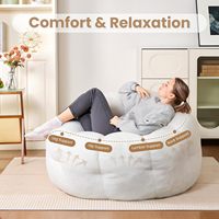 Fauteuil pouf moderne en fausse fourrure moelleuse, rond, confortable, style nuage, canapé paresseux individuel pour salon et chambre à coucher