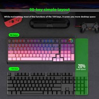 Deiog New Wired USB AK98 101-Key Full Size Plastic Mechanical Keyboard RGB Luminous Side Engraved Keycap E-sports Game Office