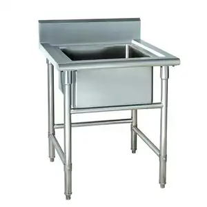 China Wholesale Industrial Commercial Outdoor Stainless Steel Single Bowl Hand Sink With Foot Knee Operated Pedal