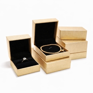 Elegant Jewelry Set <b>Box</b> Minimalist Design <b>Hinged</b> PU Leather Jewelry Display <b>Box</b> Flocked Insert Debossing Logo OEM Accepted - Product Image 1