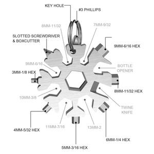 Cadeau d'affaires promotionnel de Noël <span class=keywords><strong>flocon</strong></span> de neige <span class=keywords><strong>flocon</strong></span> de neige outils multifonctions zinc personnalisé <span class=keywords><strong>flocon</strong></span> de neige porte-clés <span class=keywords><strong>multi</strong></span>-outils - Product Image 4