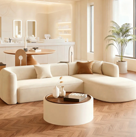 Canapé modulaire en forme de L, 3 places, style Chesterfield, en velours capitonné, luxe nordique moderne, avec housse amovible et lavable, pour salon