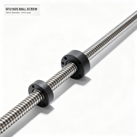 Vis à billes SFU1605, diamètre 16 mm, pas 5 mm, vis à billes roulée C7 avec écrou à bride pour routeur CNC, imprimante 3D, machine d'automatisation