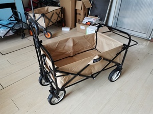 Carro pieghevole da campeggio pieghevole per bambini da spiaggia con carrello da pesca a 4 ruote da giardino - Product Image 2