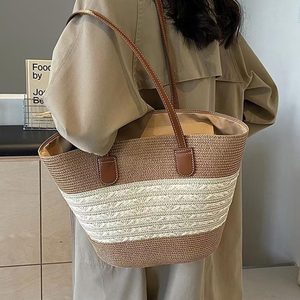 Nouveau Sac Fourre-tout Décontracté Grande Taille d'Été 2026, Léger et Durable, Motif Bonbon Personnalisé, Épaule Ouverte, en Paille, Portable, Vente Chaude - Product Image 2