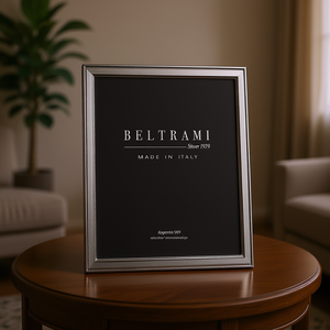 Beltrami Silver Plated Wood Structure Embossing <b>Printing</b> Photo <b>Frame</b> Rectangle Argento 999 Made in Italy - Product Image 3