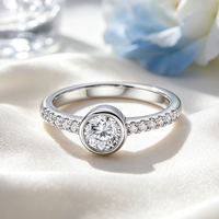 Bague de Fiançailles et de Mariage Romantique en Argent Sterling 925 avec Zircon Cubique, Personnalisée OEM ODM Moyu Jewelry pour Femmes