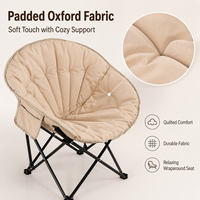 Chaise de plage avec coque de couleur personnalisée, siège rembourré en coton et structure en métal pour le camping et les activités de plein air