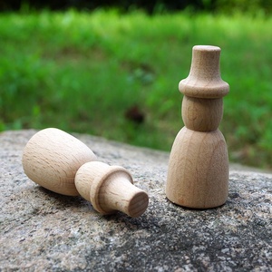 Marioneta de madera de haya escandinava, bloques de construcción de madera maciza ecológicos, muñecas pintadas a mano DIY para el hogar, juguetes artesanales de madera - Product Image 4