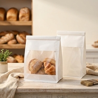Sacs à pain personnalisés imprimés de qualité alimentaire avec fenêtre transparente et fermeture à lien métallique pour boulangerie, baguette, sandwich, biscuits