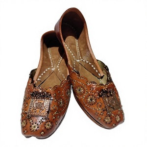 Exclusive Quality Fancy Indian Traditional Fashion Trend Genuine Cow Leather Durable Lace-up Closure Floral Pattern Shoes - Product Image 6