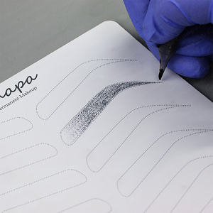 Maquillage permanent Nano Brow Hair Stroke Practice Skin White Latex Microblading Practice Sheet <span class=keywords><strong>Ligne</strong></span> pointillée Hair Stroke Pattern - Product Image 2