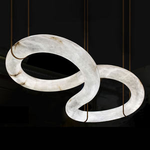 XZ Hotel Restaurant Zuhause Naturstein Spanischer Alabaster Deckenleuchte Marmor Deckenlampen Pendelleuchte Hängelampe Kronleuchter - Product Image 5