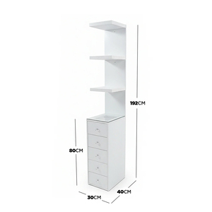 <span class=keywords><strong>Torre</strong></span> Glam de 5 Cajones con Estante LED y Gancho para Joyas, para Colocar Junto a la Mesa de Maquillaje, para Sala de Estar o Dormitorio, Muebles de Lujo OEM para Minoristas - Product Image 5