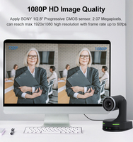 Caméras de conférence PTZ 1080p60 avec zoom optique 12x, suivi IA, NDI pour diffusion en direct d'églises et vidéoconférence